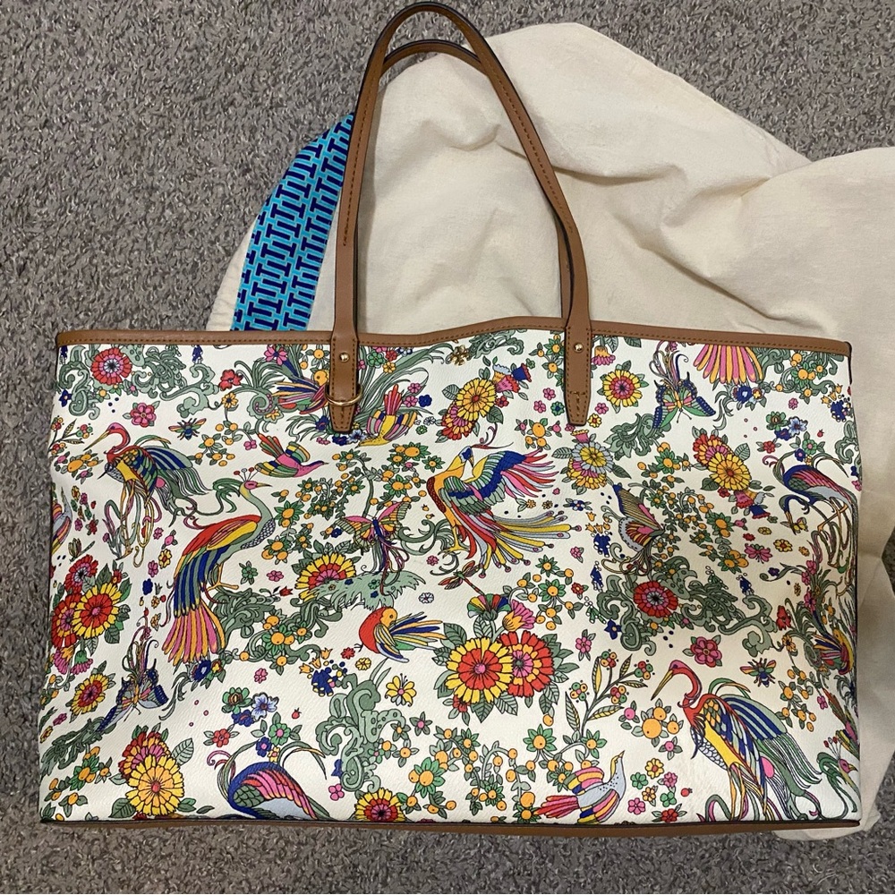 New Tory Burch Promised Land Peacock Kerrington Neverfull Tote Weekender Bag
